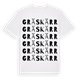 White t-shirt med Gräskärr ordlek t-shirt
