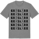 Mid Heather Gray t-shirt med Gräskärr ordlek t-shirt