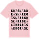 Pink Cotton t-shirt med Gräskärr ordlek t-shirt