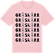 Pink Cotton t-shirt med Gräskärr ordlek t-shirt