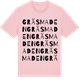 Pink Cotton t-shirt med Gräsmaden ordlek t-shirt