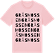 Pink Cotton t-shirt med Gräsmossen ordlek t-shirt