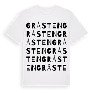 Gråsten ordlek t-shirt – ekologisk bomull t-shirt från Pinshirt