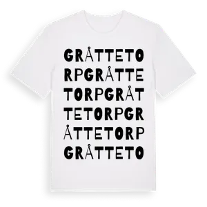 Gråttetorp ordlek t-shirt – ekologisk bomull t-shirt från Pinshirt