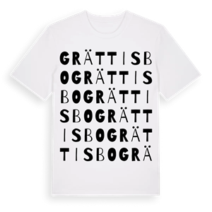 Grättisbo ordlek t-shirt – ekologisk bomull t-shirt från Pinshirt