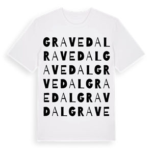 Gravedal ordlek t-shirt – ekologisk bomull t-shirt från Pinshirt