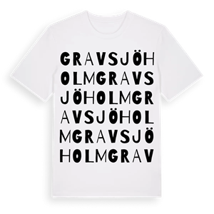 Gravsjöholm ordlek t-shirt – ekologisk bomull t-shirt från Pinshirt