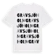 White t-shirt med Gravsjöholm ordlek t-shirt