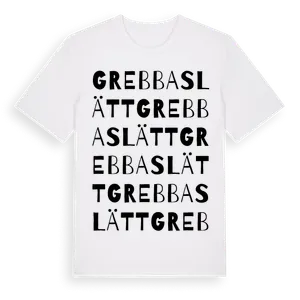 Grebbaslätt ordlek t-shirt – ekologisk bomull t-shirt från Pinshirt