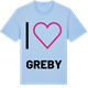 Blue Soul t-shirt med Jag älskar Greby t-shirt stort tryck