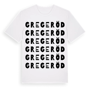 Gregeröd ordlek t-shirt – ekologisk bomull t-shirt från Pinshirt