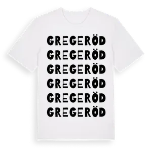 Gregeröd ordlek t-shirt – ekologisk bomull t-shirt från Pinshirt