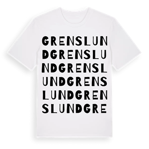 Grenslund ordlek t-shirt – ekologisk bomull t-shirt från Pinshirt