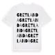 White t-shirt med Gretlanda ordlek t-shirt