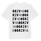 White t-shirt med Grevabo ordlek t-shirt