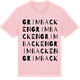 Pink Cotton t-shirt med Grimbacken ordlek t-shirt