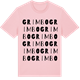 Pink Cotton t-shirt med Grimbo ordlek t-shirt