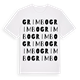 White t-shirt med Grimbo ordlek t-shirt