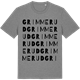 Mid Heather Gray t-shirt med Grimmerud ordlek t-shirt