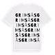 White t-shirt med Grimsås ordlek t-shirt