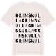 Vintage White t-shirt med Grimskulla ordlek t-shirt