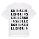 White t-shirt med Grimskullen ordlek t-shirt