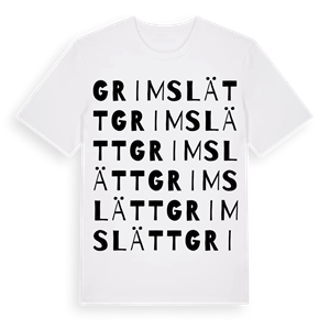 Grimslätt ordlek t-shirt – ekologisk bomull t-shirt från Pinshirt