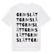 White t-shirt med Grimslätt ordlek t-shirt