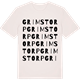 Vintage White t-shirt med Grimstorp ordlek t-shirt