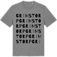 Mid Heather Gray t-shirt med Grimstorp ordlek t-shirt