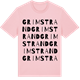 Pink Cotton t-shirt med Grimstrand ordlek t-shirt