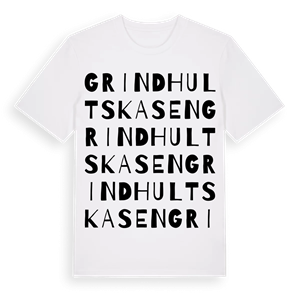 Grindhultskasen ordlek t-shirt – ekologisk bomull t-shirt från Pinshirt