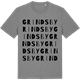 Mid Heather Gray t-shirt med Grindsby ordlek t-shirt