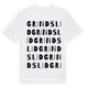 White t-shirt med Grindslid ordlek t-shirt
