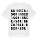White t-shirt med Grinnerås ordlek t-shirt