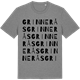 Mid Heather Gray t-shirt med Grinnerås ordlek t-shirt