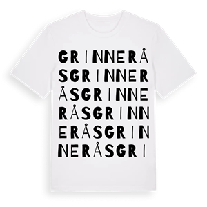 Grinnerås ordlek t-shirt – ekologisk bomull t-shirt från Pinshirt
