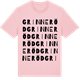 Pink Cotton t-shirt med Grinneröd ordlek t-shirt