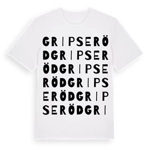 Gripseröd ordlek t-shirt – ekologisk bomull t-shirt från Pinshirt