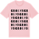 Pink Cotton t-shirt med Grobyn ordlek t-shirt