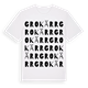 White t-shirt med Grokärr ordlek t-shirt