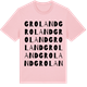 Pink Cotton t-shirt med Groland ordlek t-shirt