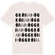 Vintage White t-shirt med Grönahög ordlek t-shirt