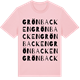 Pink Cotton t-shirt med Grönbacken ordlek t-shirt