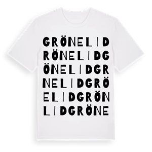 Grönelid ordlek t-shirt – ekologisk bomull t-shirt från Pinshirt