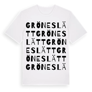 Gröneslätt ordlek t-shirt – ekologisk bomull t-shirt från Pinshirt