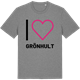 Mid Heather Gray t-shirt med Jag älskar Grönhult t-shirt stort tryck