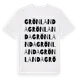 White t-shirt med Grönlanda ordlek t-shirt