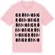 Pink Cotton t-shirt med Grönmon ordlek t-shirt