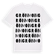 White t-shirt med Grönmon ordlek t-shirt